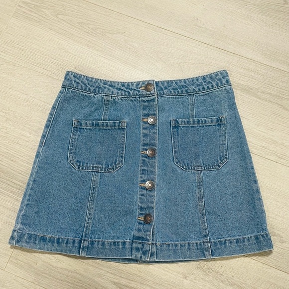Forever 21 Denim Button-Front Mini Skirt - Picture 2 of 7